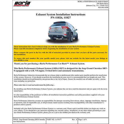 Borla Axle-Back Exhaust System - ATAK | Multiple Fitments (11827)
