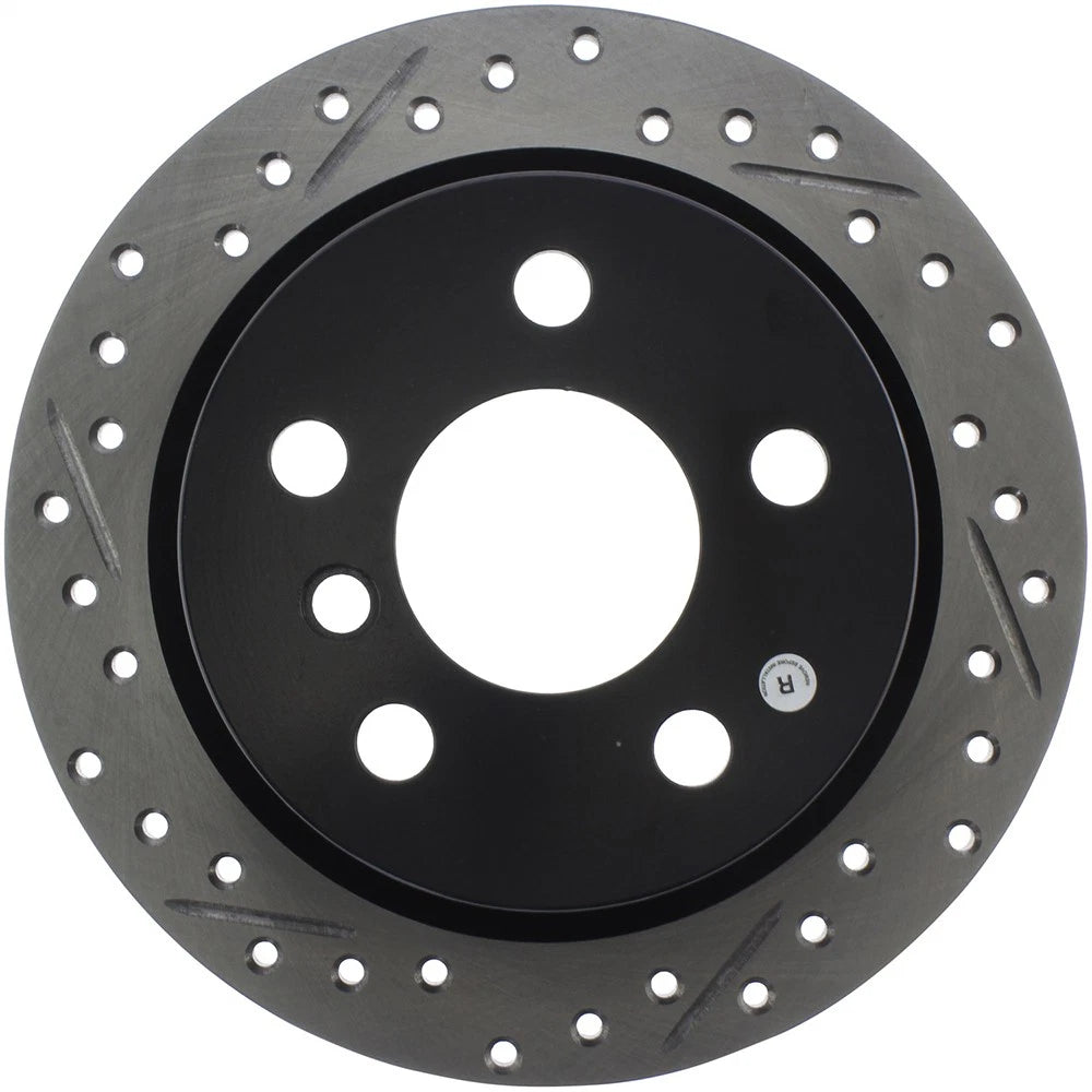 StopTech 127.34159R Rear Right Drilled Disc Brake Rotor for 2014-19 Mini Cooper