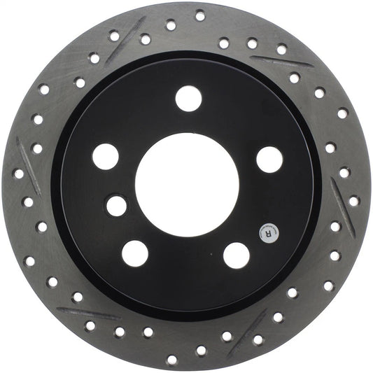 StopTech 127.34159R Rear Right Drilled Disc Brake Rotor for 2014-19 Mini Cooper