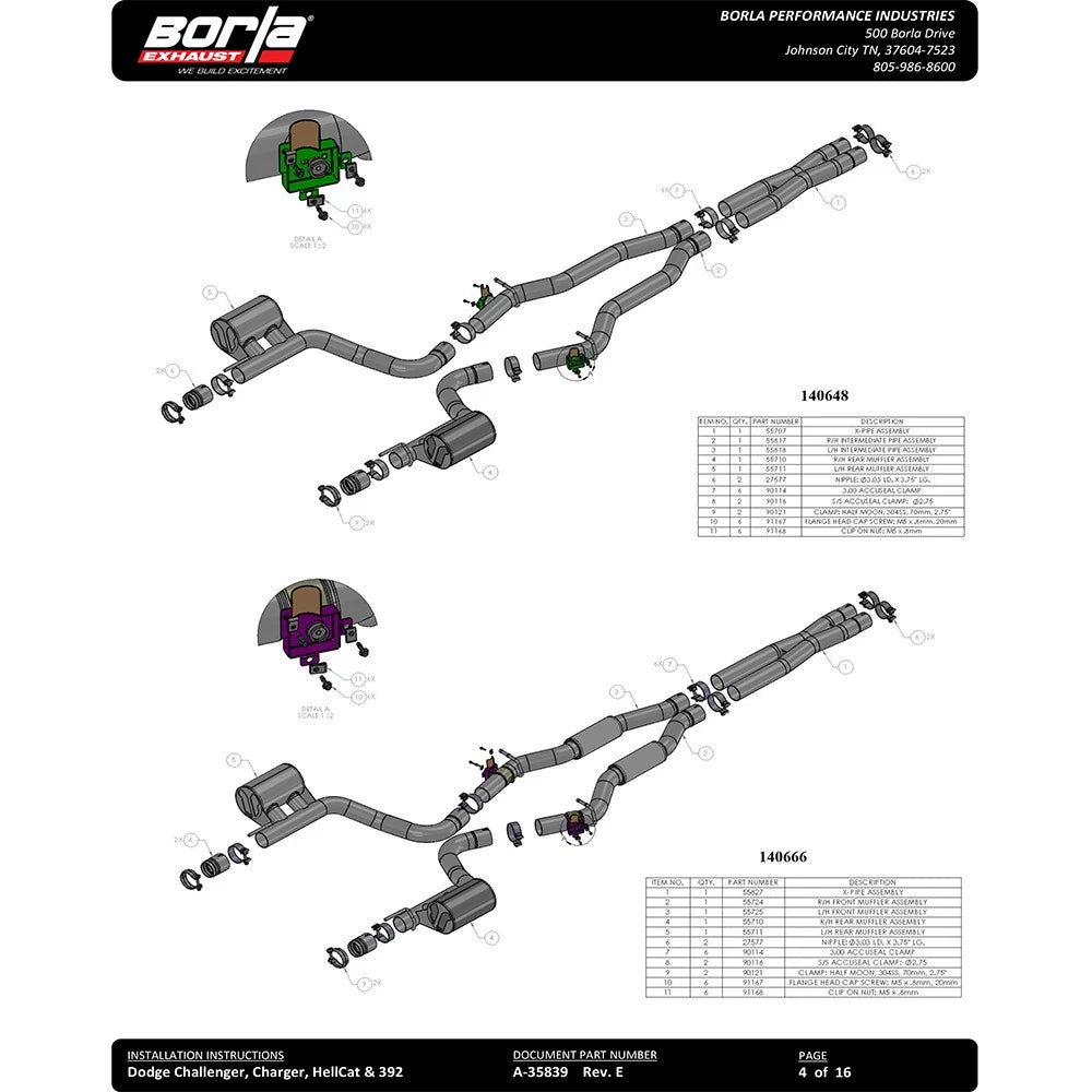 Borla Cat-Back Exhaust System - ATAK | 2015-2020 Dodge Charger 6.4L (140675)