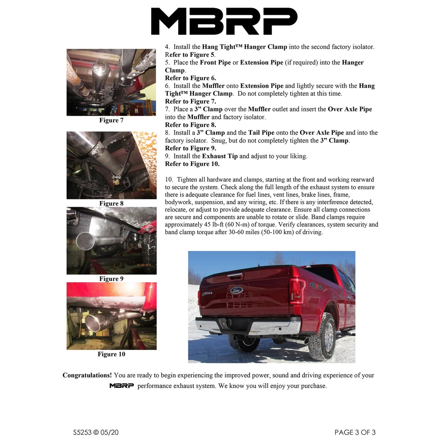 MBRP 3in Cat-Back Single Side Black Exhaust System | Ford F-150 2.7L / 3.5L EcoBoost (15) (S5253BLK)