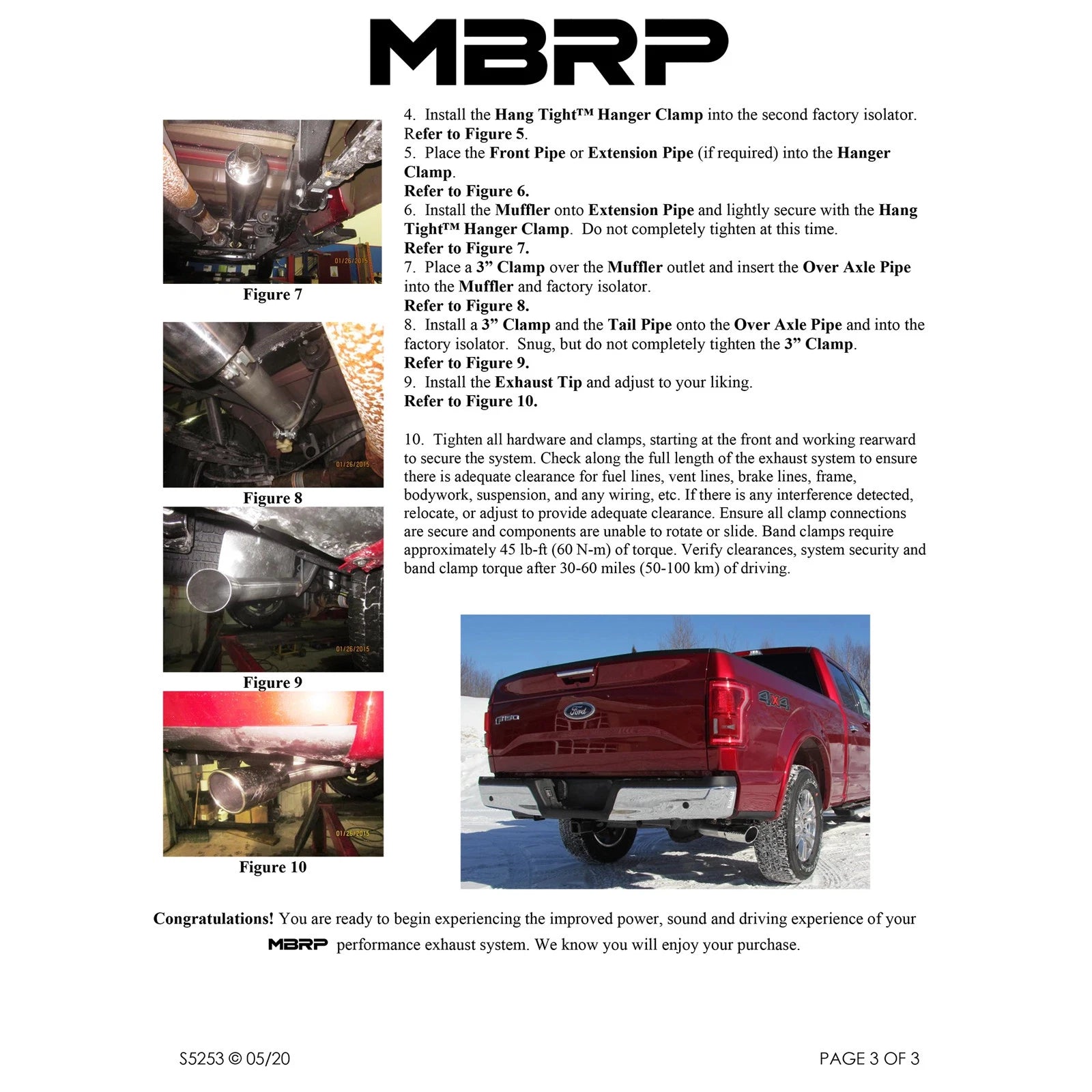 MBRP 3in Cat-Back Single Side Black Exhaust System | Ford F-150 2.7L / 3.5L EcoBoost (15) (S5253BLK)