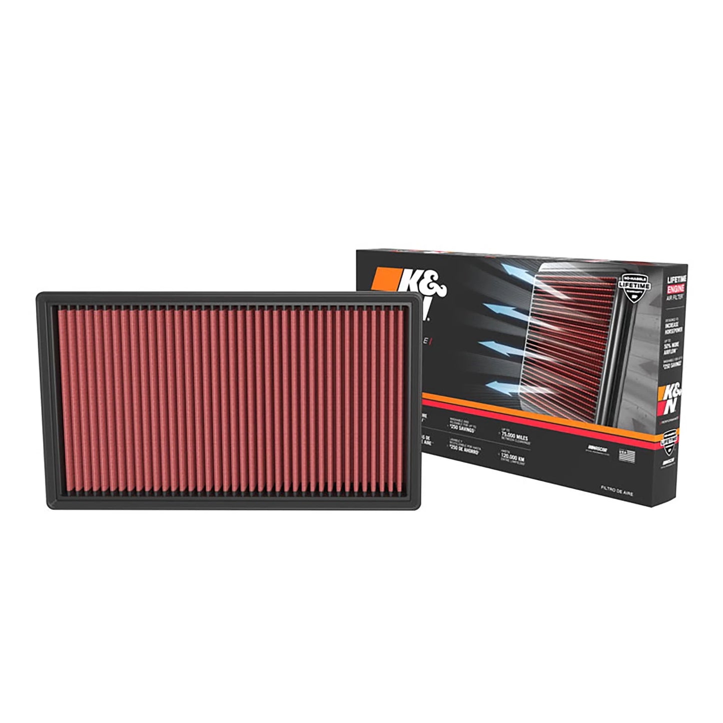 K&N 33-3173 High Flow Performance Air Filter for 2021-22 Mercedes C180 C200 C300