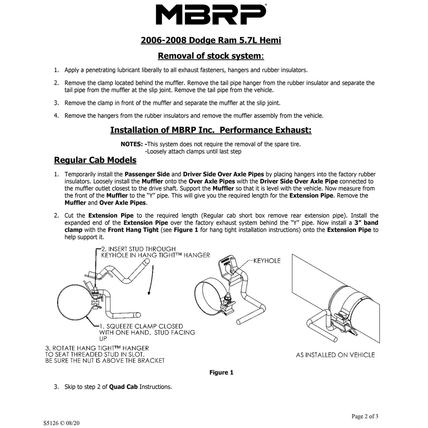 MBRP 3in. D&S Cat-Back Dual Split Rear Exit AL Ram 1500 06-08 (S5126AL)