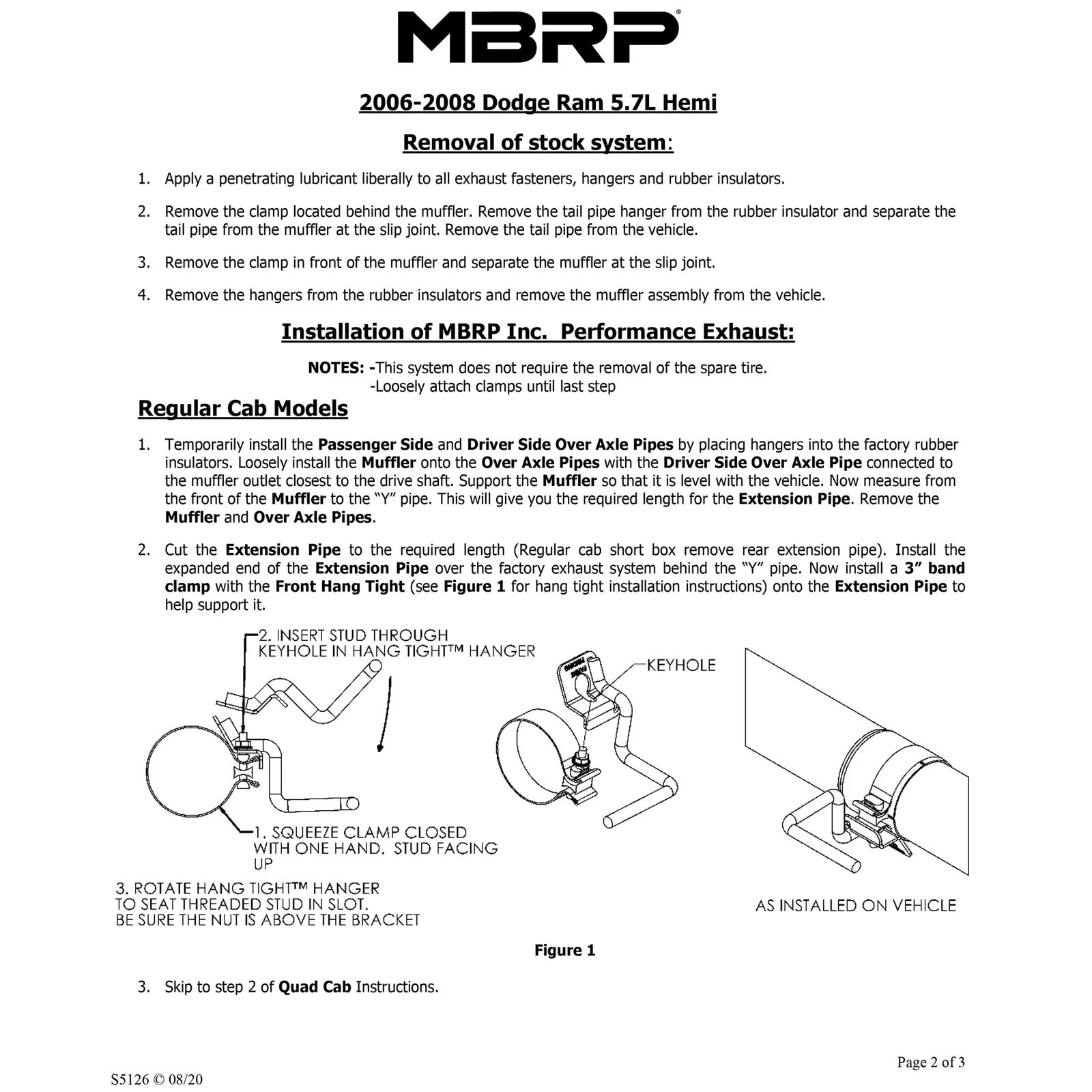MBRP 3in. D&S Cat-Back Dual Split Rear Exit AL Ram 1500 06-08 (S5126AL)