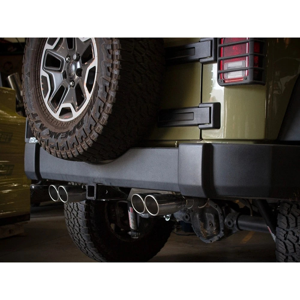 aFe 2.5in SS Axle-Back Exhaust Polished | Jeep Wrangler JK V6 3.6L/3.8L (07-18) (49-48086-P)