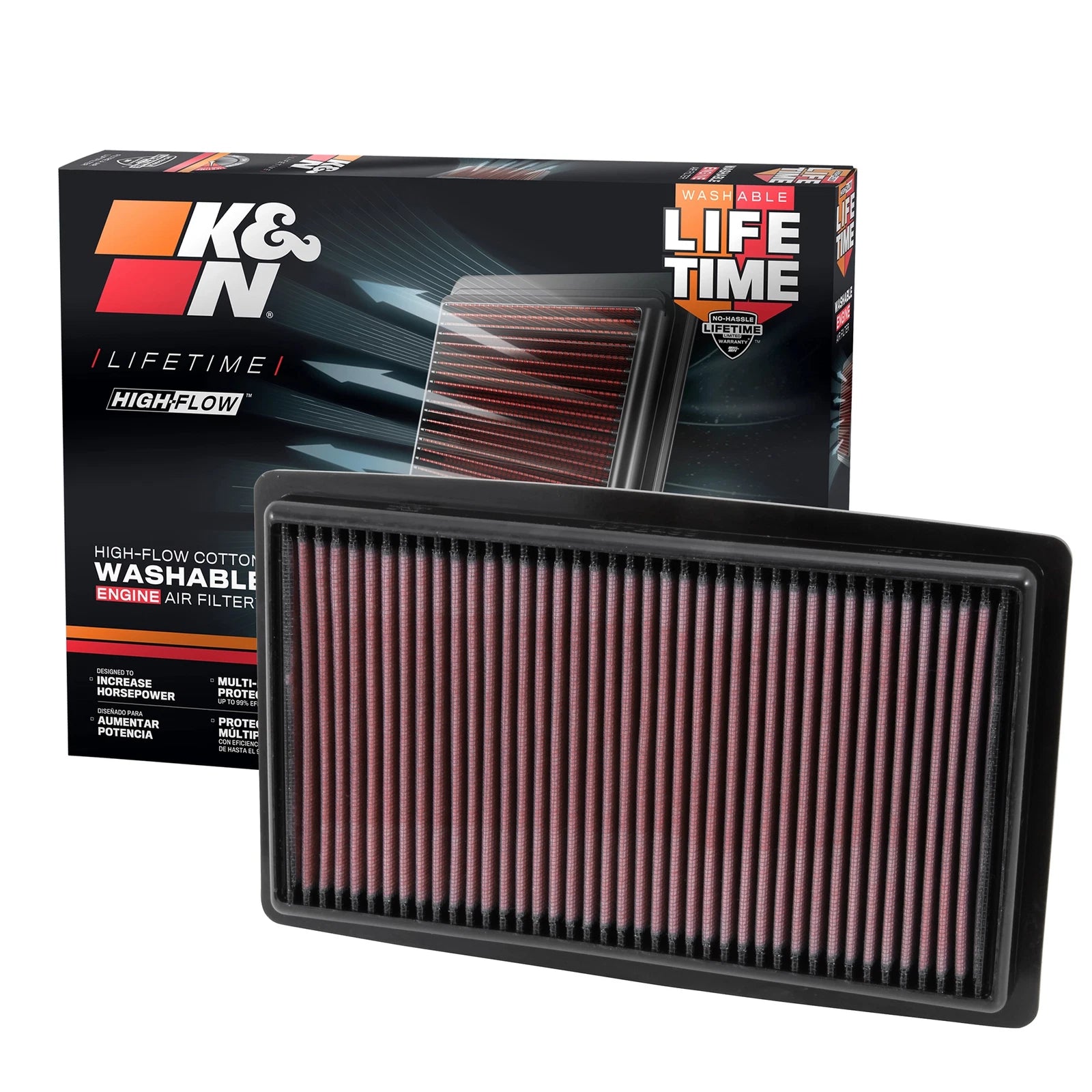 K&N 33-2499 High Flow Performance Air Filter for 13-17 Accord / 15-20 TLX 3.5 V6