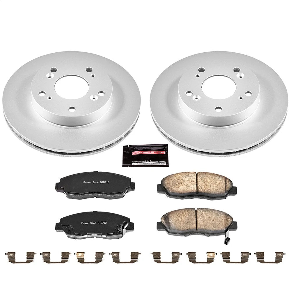 PowerStop CRK2384 Front Disc Brake Kit Rotors Pads Set for 2006-2011 Honda Civic