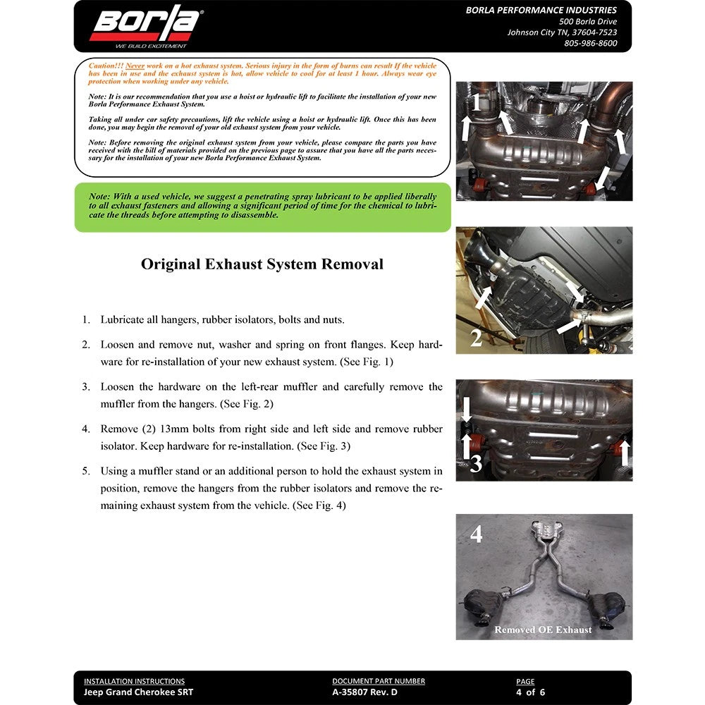 Borla ATAK Cat-Back Exhaust System | Jeep Grand Cherokee SRT (15-21) 6.4L V8 AWD (140633CB)