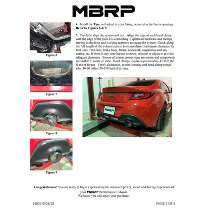 MBRP 2.5" Dual Exit Axle-Back Exhaust System | 2022-2024 Subaru BRZ/Toyota GR86 (S48053CF/BE)