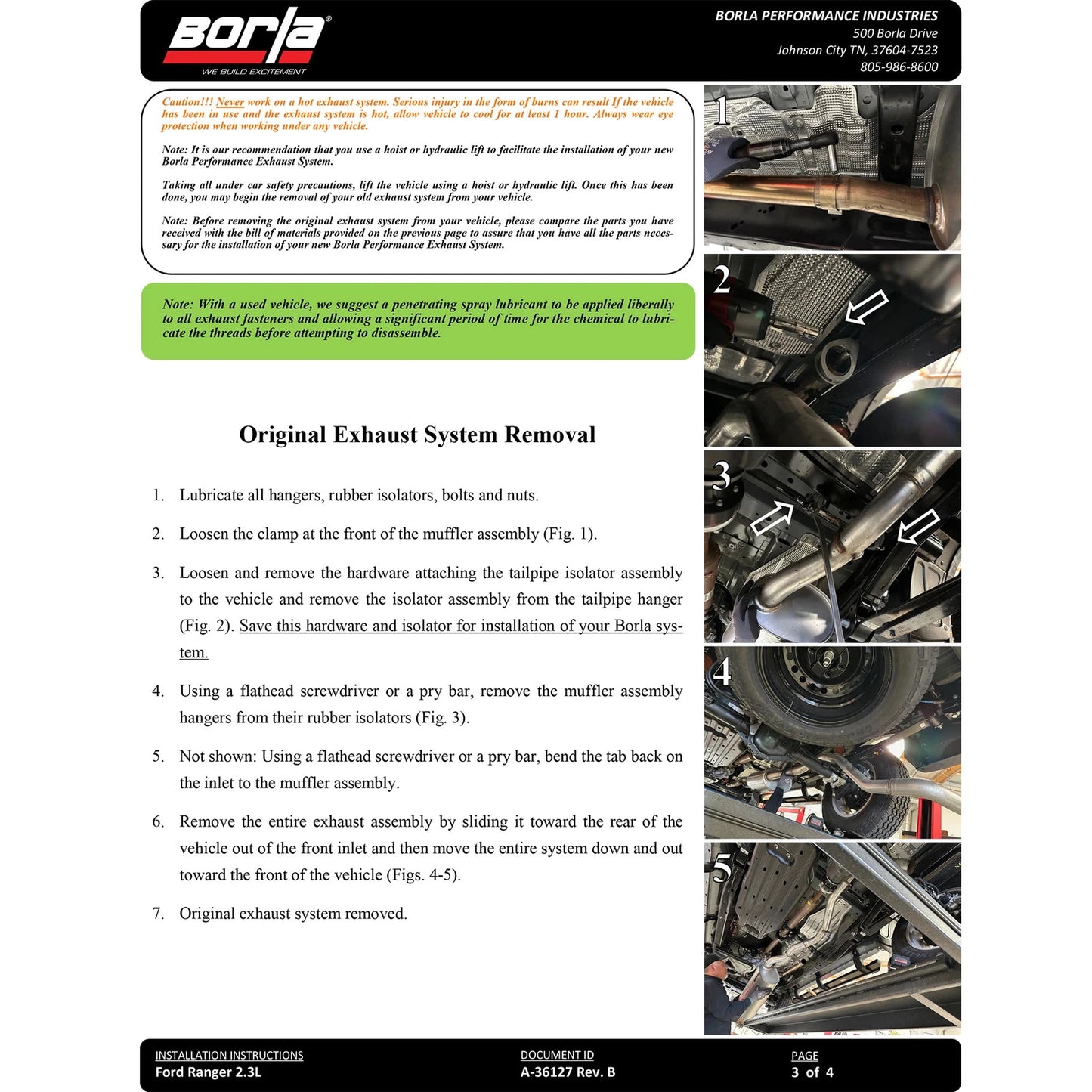Borla S Type Catback System | Ford Ranger (24+)