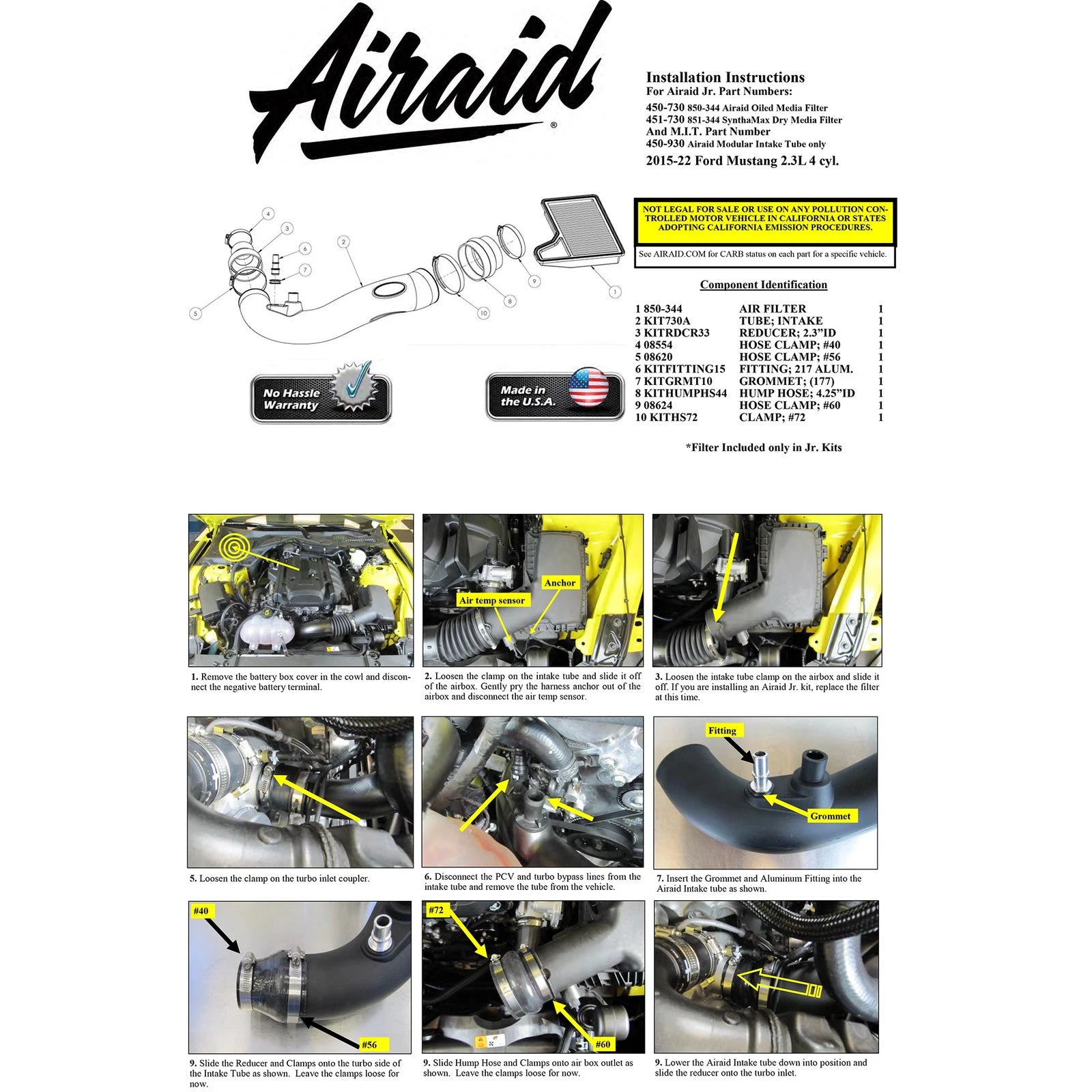 Airaid Jr Intake Kit | Ford Mustang 2.3L L4 (450-730)