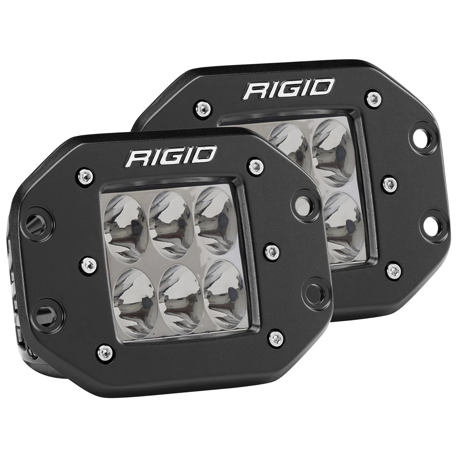 Rigid Industries Rigid D-Series LED Pro Light - Driving / Flush / Black Housing / Pair (RIG512313)