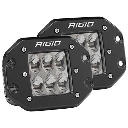 Rigid Industries Rigid D-Series LED Pro Light - Driving / Flush / Black Housing / Pair (RIG512313)