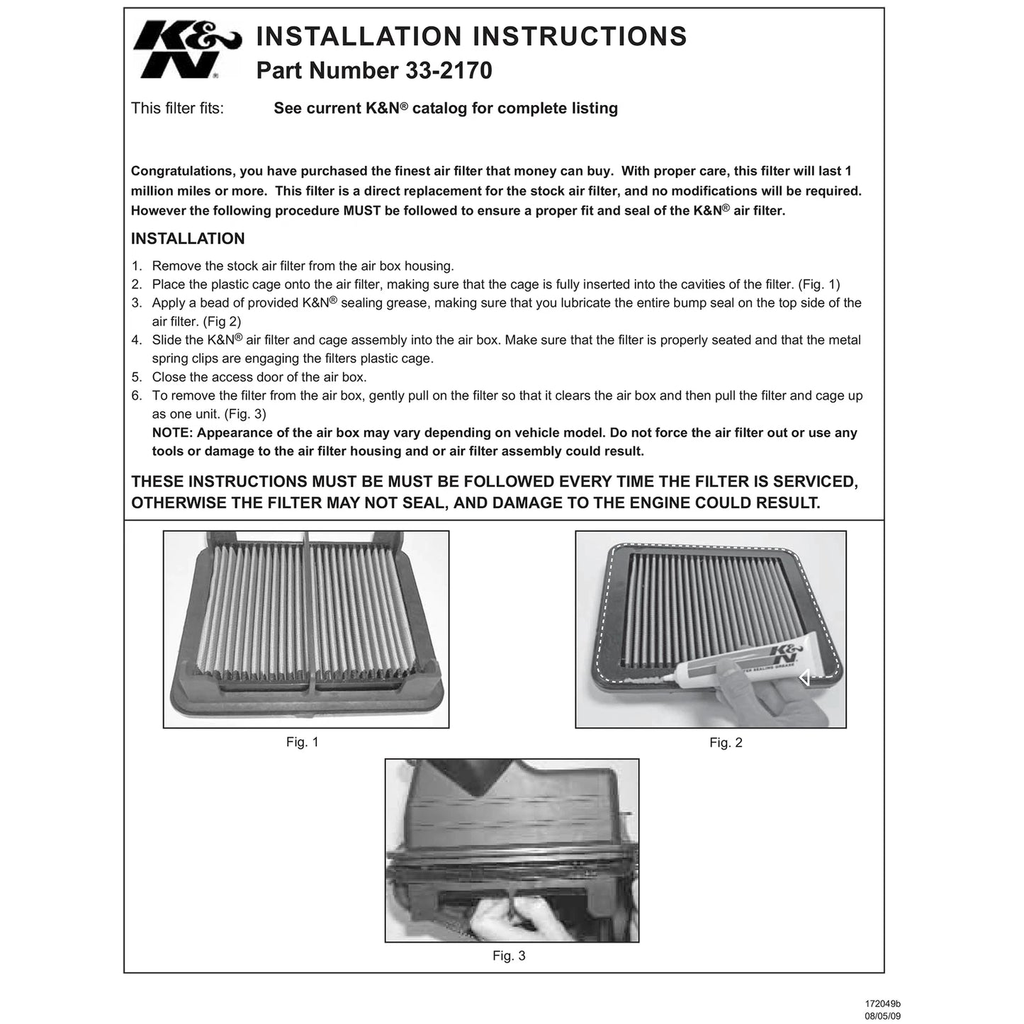 K&N Engineering IS300 Drop In Air Filter