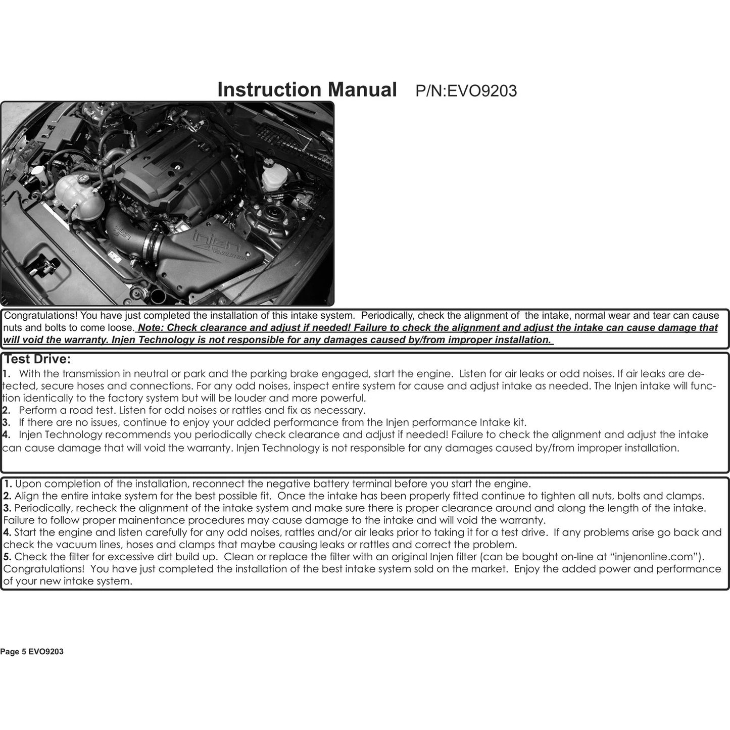 Injen Evolution Intake | Ford Mustang EcoBoost (15-19) / Ford Mustang (16-23) (EVO9203)