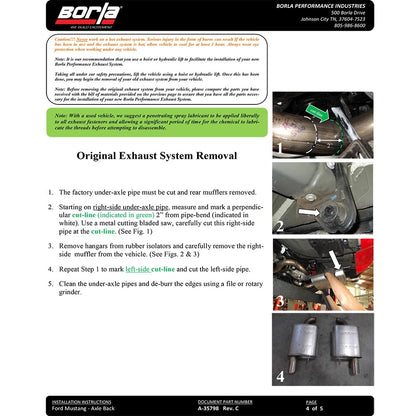 Borla Axle-Back Exhaust System - ATAK | 2015-2017 Ford Mustang 5.0L (11895)