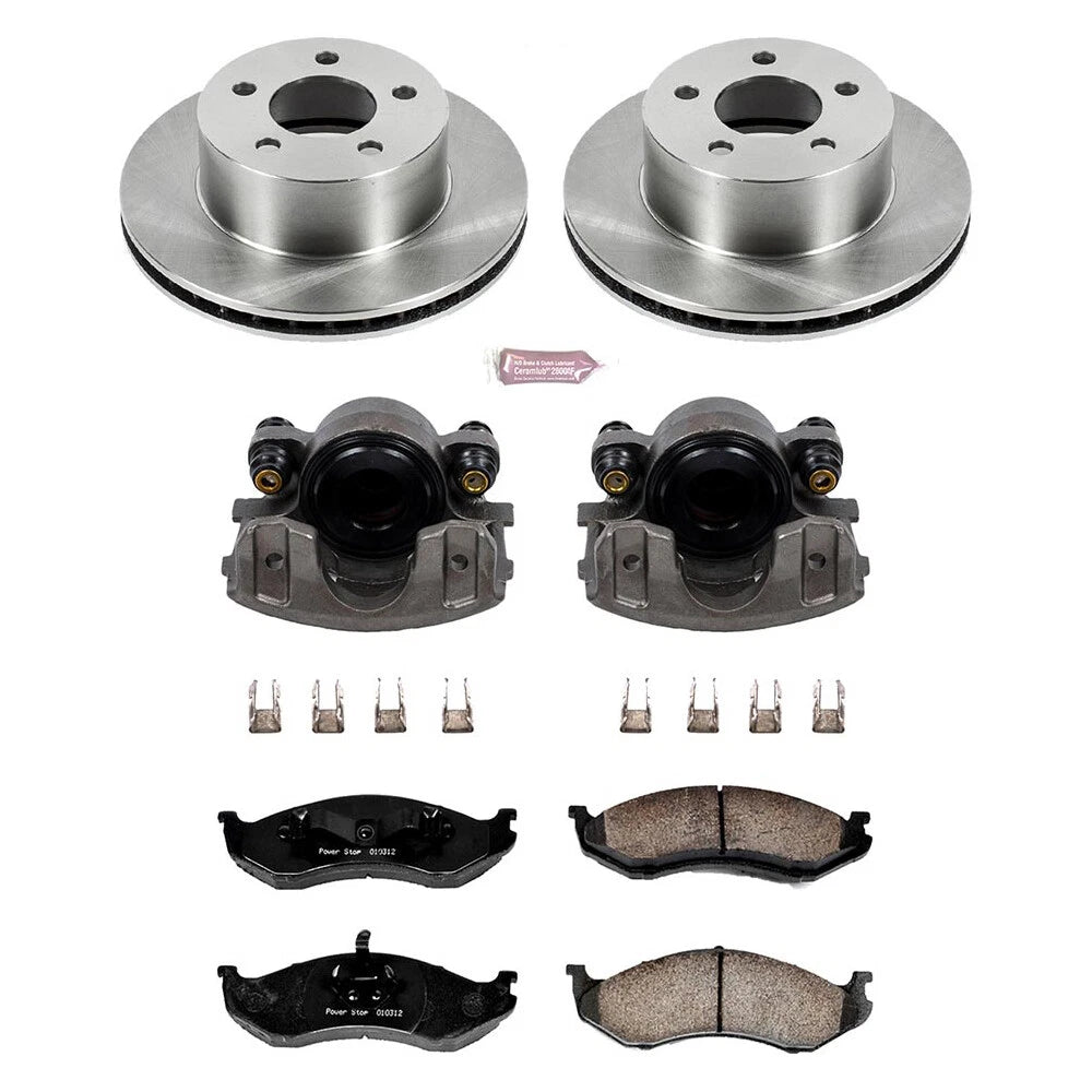 PowerStop Front Brake Kit with Calipers | 1990–1999 Jeep Cherokee (KCOE2119)