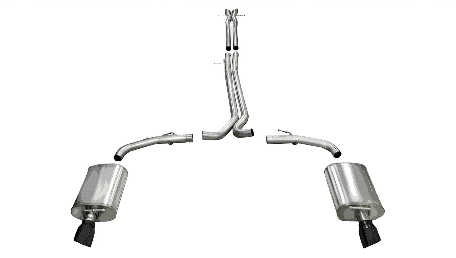 CORSA Sport Sound Level (14315) 2.5 IN Cat-Back Single 4.0 IN Tips 2010-2019 Ford Taurus SHO