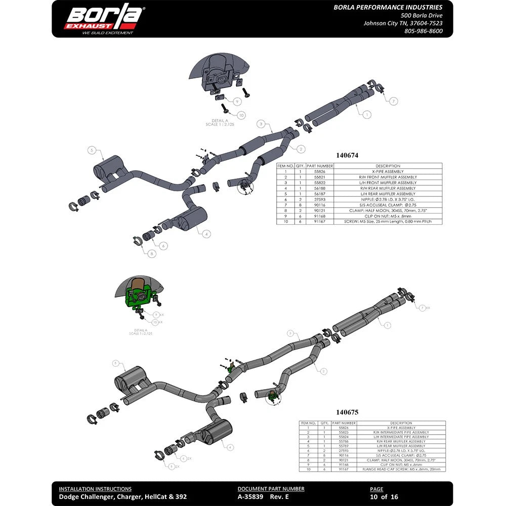 Borla Cat-Back Exhaust System - ATAK | 2015-2020 Dodge Charger Automatic 6.2L (140669)