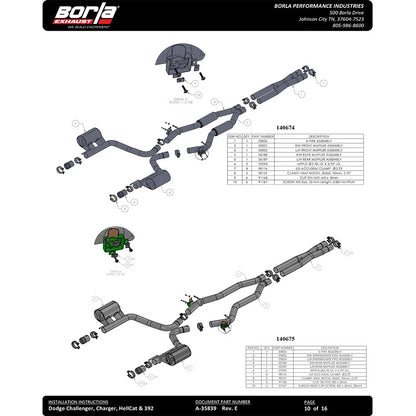 Borla Cat-Back Exhaust System - ATAK | 2015-2020 Dodge Charger Automatic 6.2L (140669)