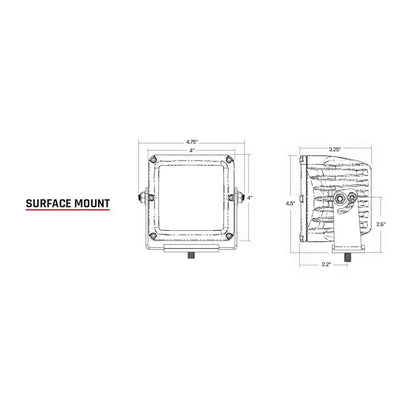 Rigid Industries Rigid D-XL Pro LED Light - Flood / Surface / Black Housing / Pair (RIG322113)