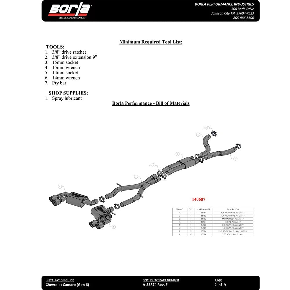 Borla Cat-Back Exhaust System - ATAK | Multiple Fitments (140690)