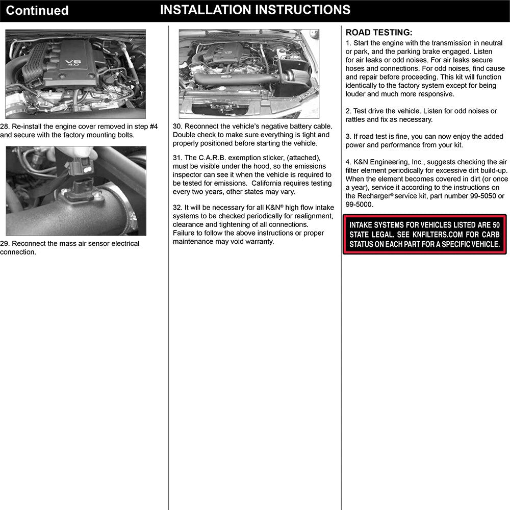 K&N 05 Nissan Pathfinder V6-4.0L Performance Intake Kit | Nissan Pathfinder (05)