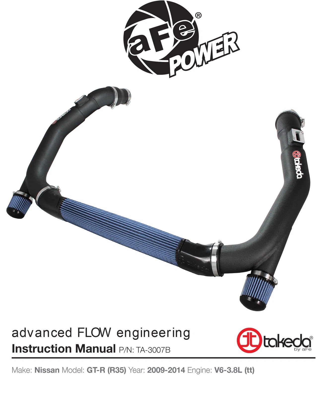 aFe Takeda Stage-2 Pro 5R Cold Air Intake System w/ Pro 5R Filter | Nissan GT-R (09-24) (TA-3007B)
