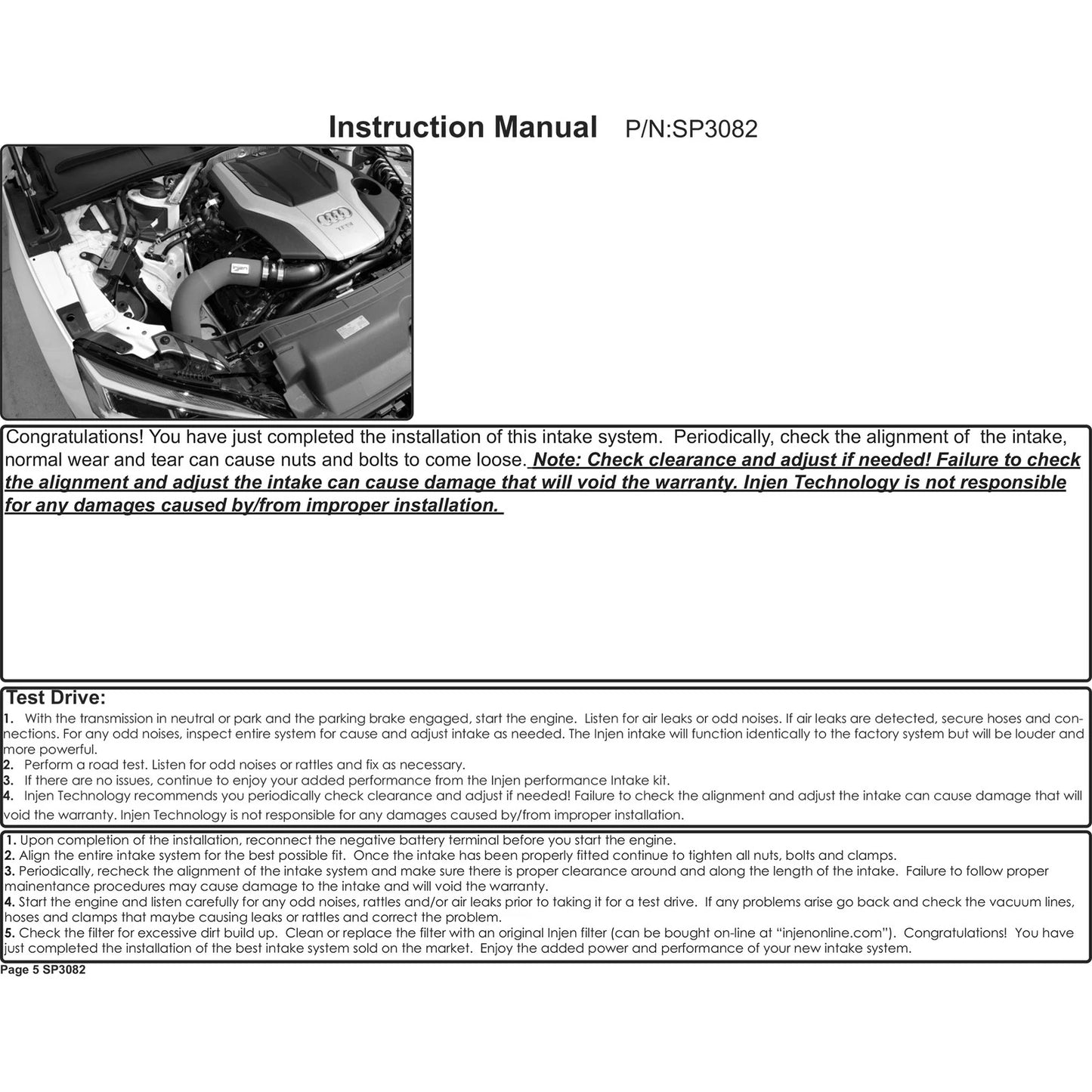 Injen Short Ram Intake | Audi S4/S5 (B9) 3.0L Turbo (SP3082WR)
