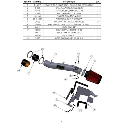 AEM Cold Air Intake | Lexus IS250/350 (14-15) (21-759C)