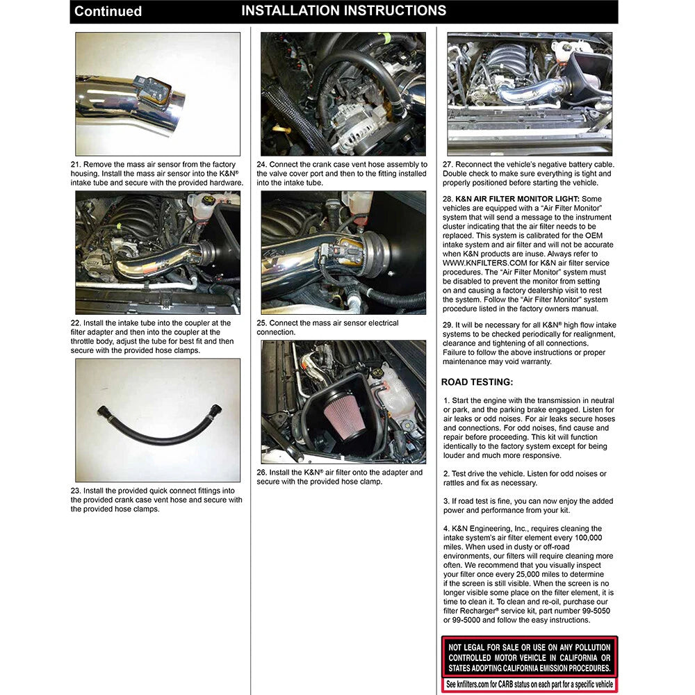K&N Performance Air Intake Kit | Chevrolet Silverado / GMC Sierra 1500 (19-21) V8 5.3/6.2L