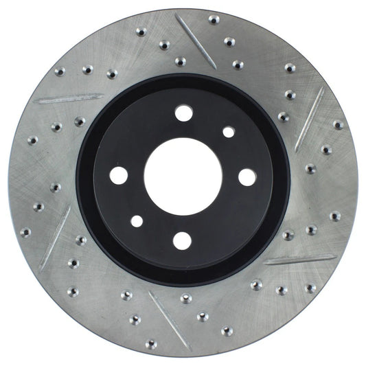 StopTech 127.04004L Front Left Drilled Slotted Brake Rotor for 2012-19 Fiat 500