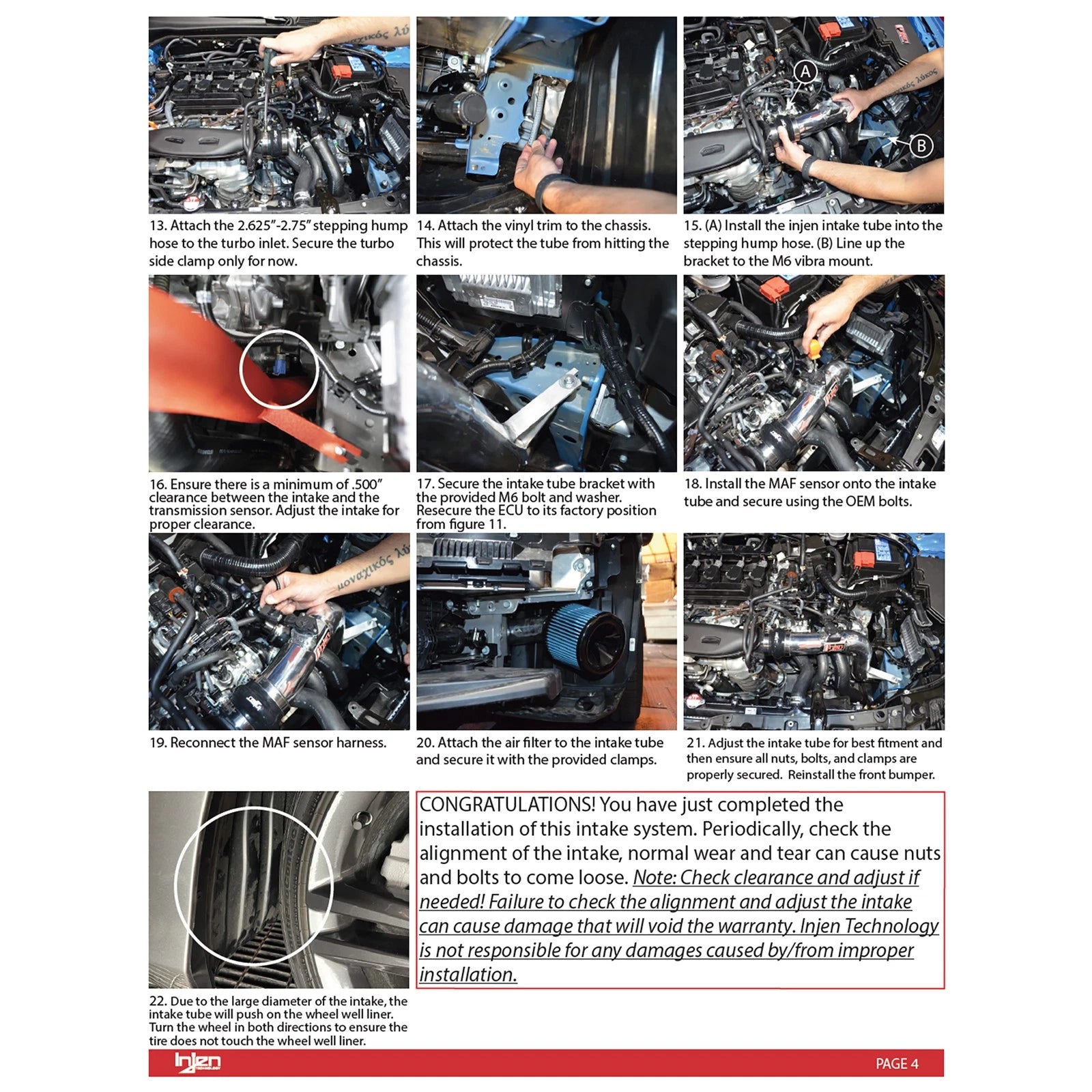 Injen 3.00in Wrinkle Black Cold Air Intake | Honda Civic (16-26) / Civic Si (16-26) / Acura Integra (23-26) (SP1586WB)