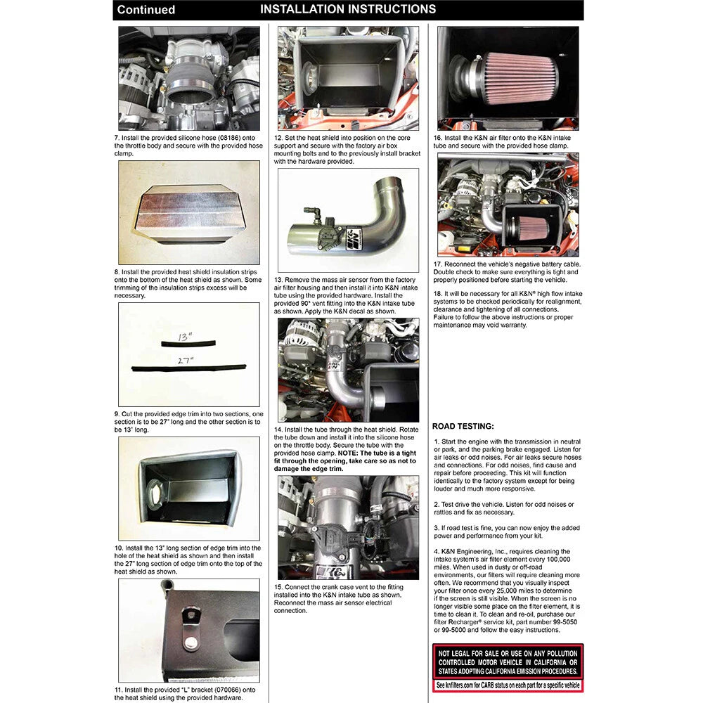 K&N 2022 Subaru BRZ 2.4L Typhoon Performance Air Intake System | Subaru BRZ (69-8624TC)