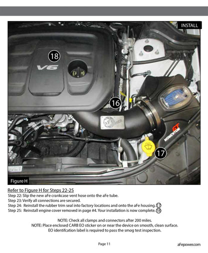 aFe Momentum GT Cold Air Intake w/ Pro 5R | Jeep Grand Cherokee V6-3.6L (16-17) (54-76214)