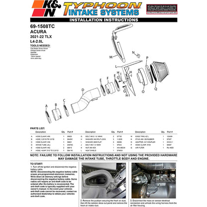 K&N Cold-Air Intake System | Acura TLX (21-23) (69-1508TC)
