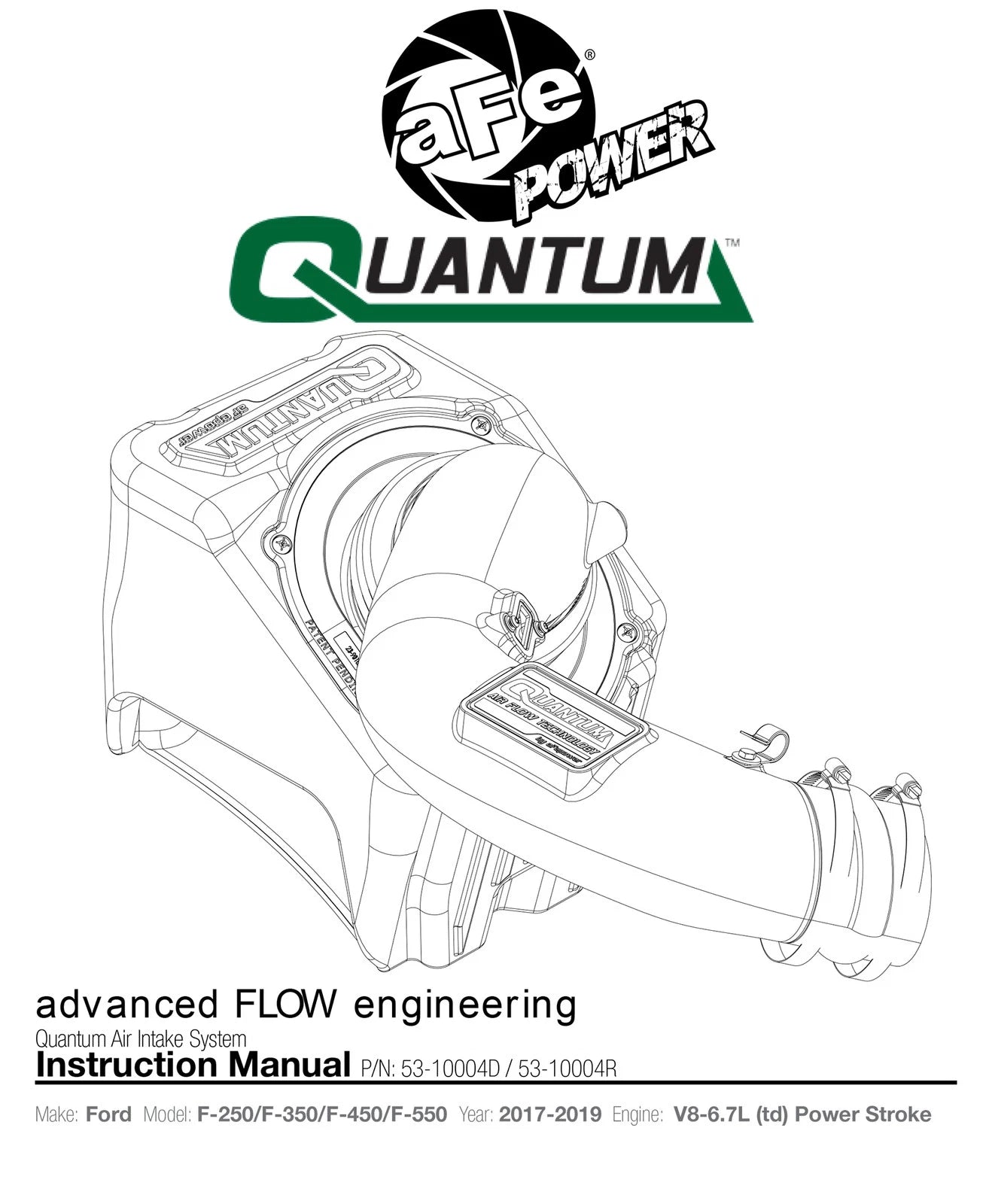 aFe Quantum Pro DRY S Cold Air Intake | Ford PowerStroke V8 6.7L (17-18) (53-10004D)