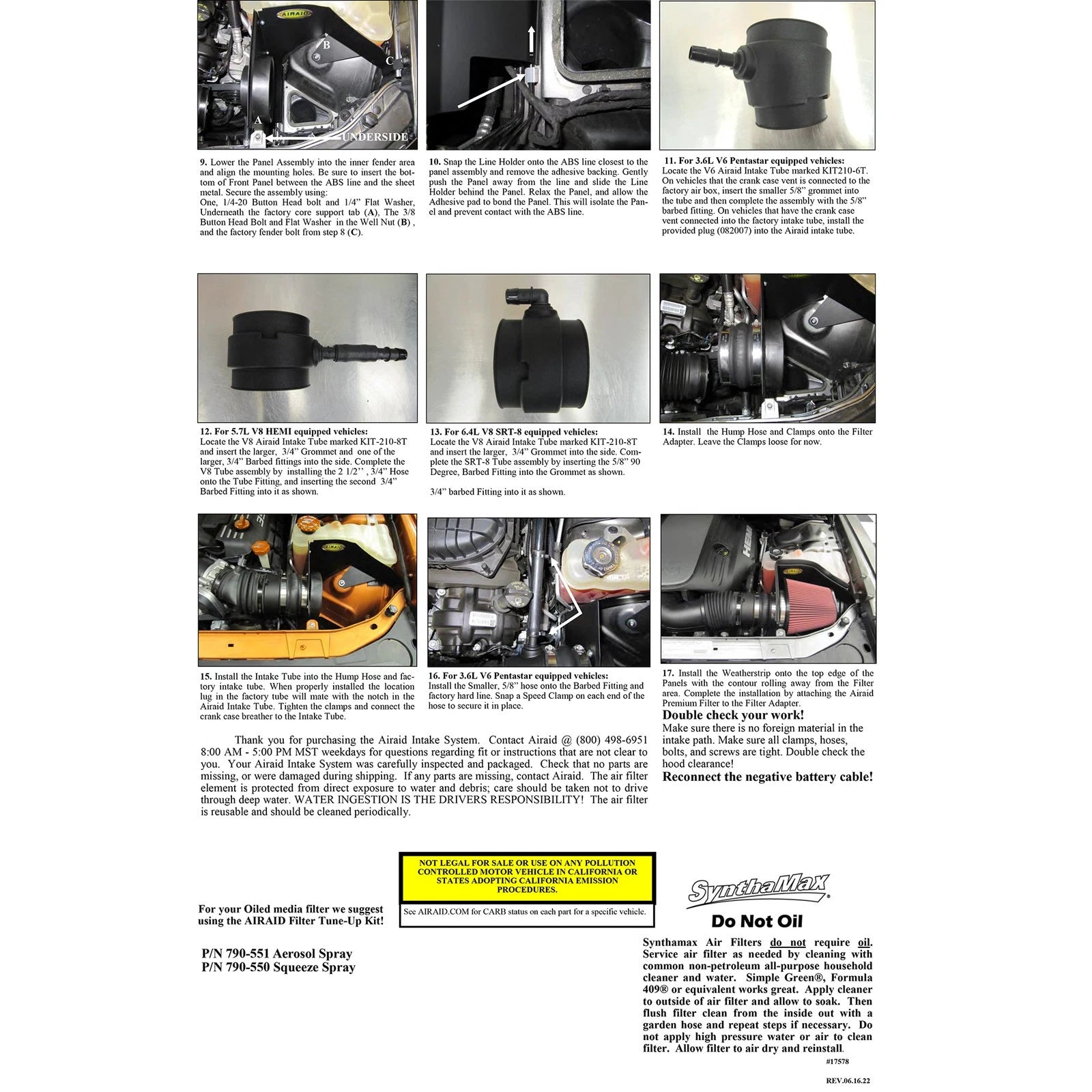 Airaid 354-210 Cold Air Intake Kit for 2011-23 Charger Challenger 3.6L 5.7L 6.4L