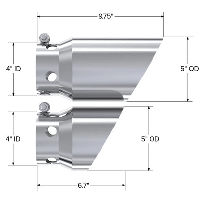MBRP 4in Inlet 5in Tip Cover Set 6in and 9in Length | Ford F250/F350/F450 6.4L (08) (T5111)