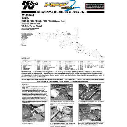 K&N Performance Intake Kit | Ford F-Series / Excursion (03-07) V8-6.0L (57-2546-1)
