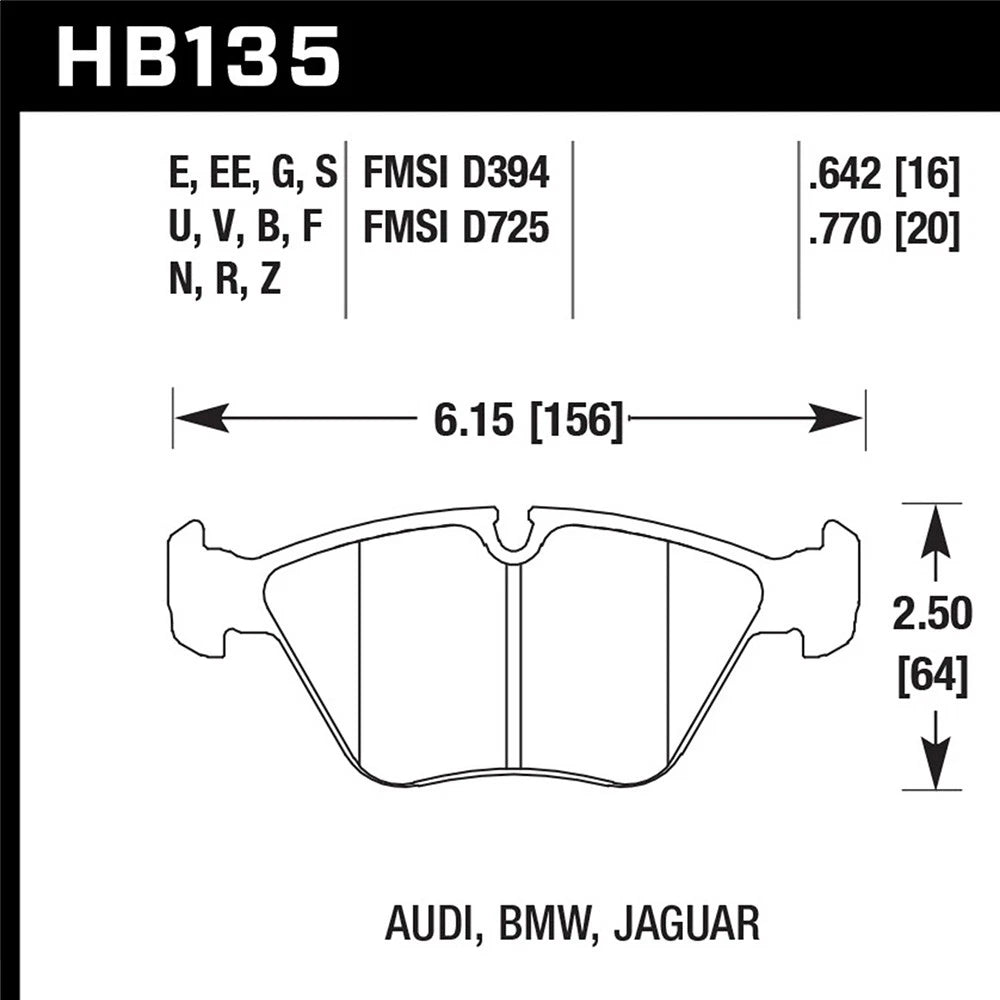 Hawk Performance Front HPS Brake Pads | BMW M3 (1995–2002) / M5 (1991–1993) (HB135F.760)