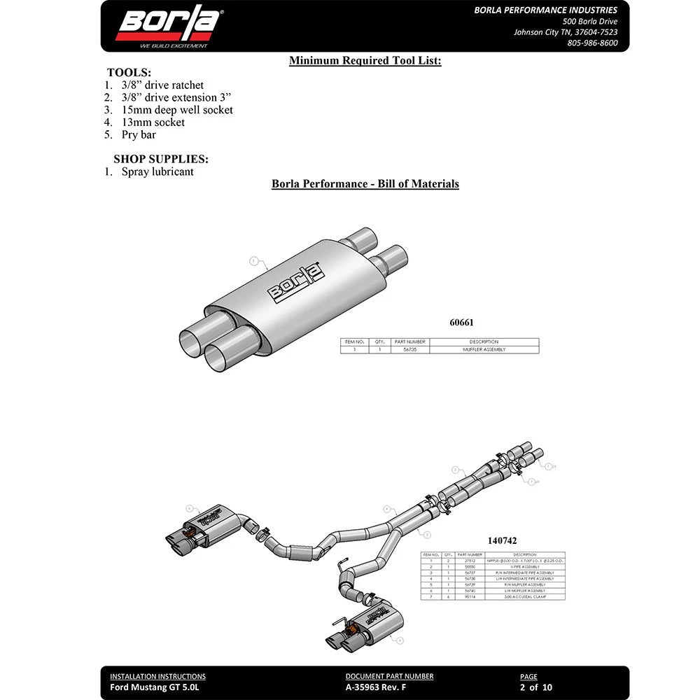 Borla ATAK Cat-Back Exhaust | 2018 Ford Mustang GT (140743)