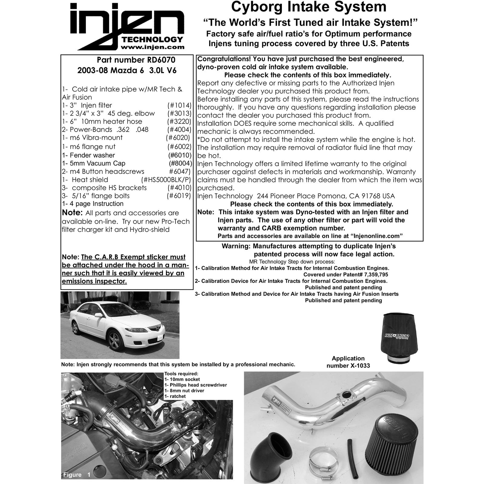 Injen Polished Cold Air Intake System | Mazda 6 Coupe/Wagon (03-05) (RD6070P)