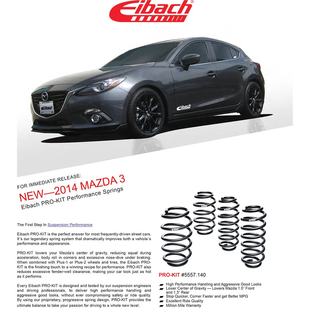 Eibach Pro-Kit Performance Springs | 2014-2018 Mazda 3 (5557.140)