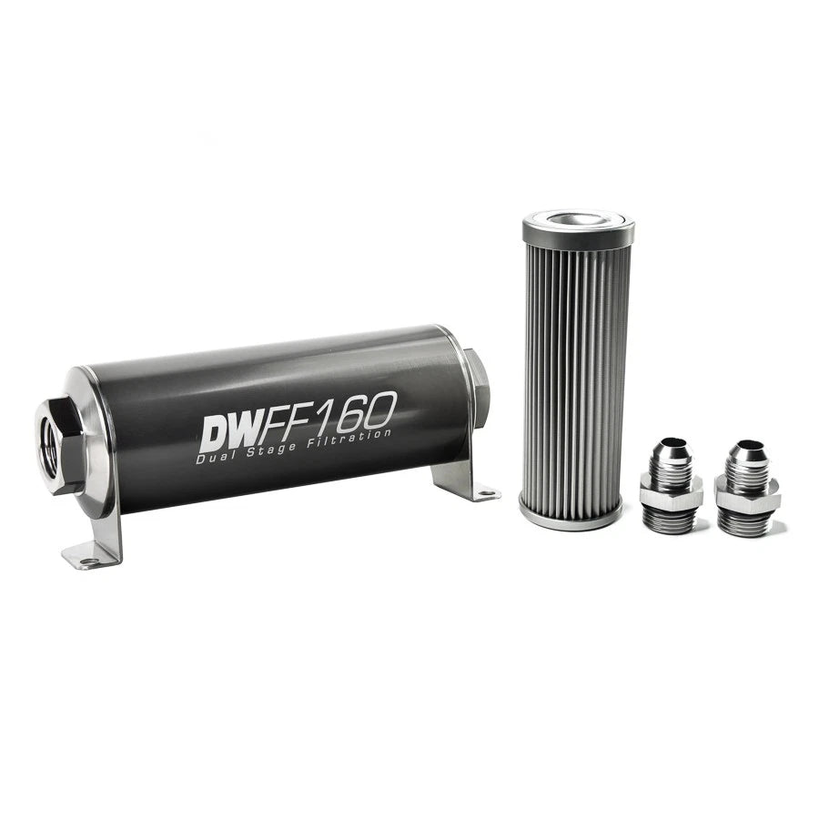 Deatschwerks Universal 10 Micron 160mm Fuel Filter Kit (8-03-160-010K-10/-38/-516/-6/-8)