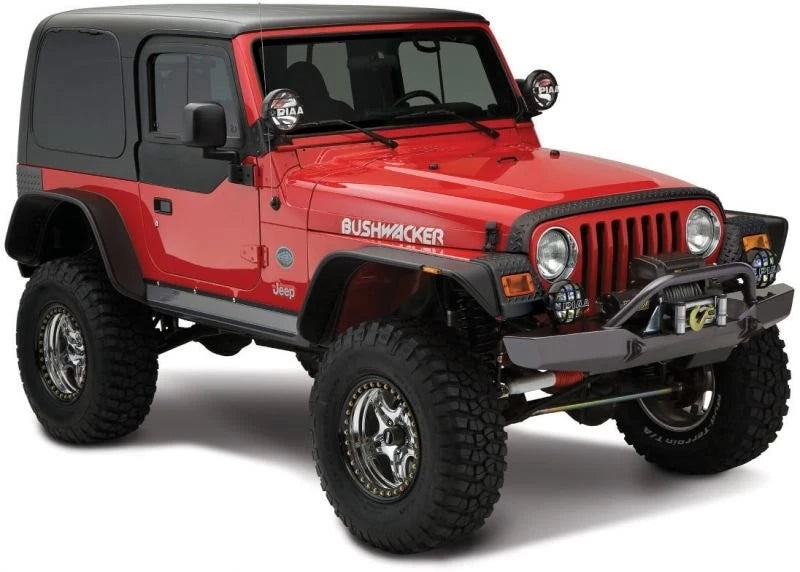 Bushwacker 97-06 Jeep Wrangler Flat Style Flares 4pc - Black
