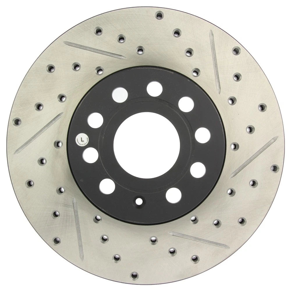 StopTech 127.33110L Front Left Drilled Brake Rotor for 10-19 A3 / 05-19 VW Jetta