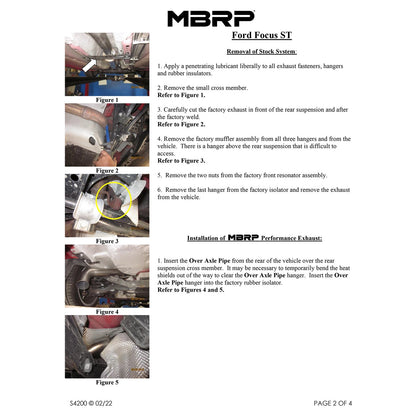 MBRP 3in T409 D&S Cat-Back Exhaust | Ford Focus ST 13-17 (S4200409BT)
