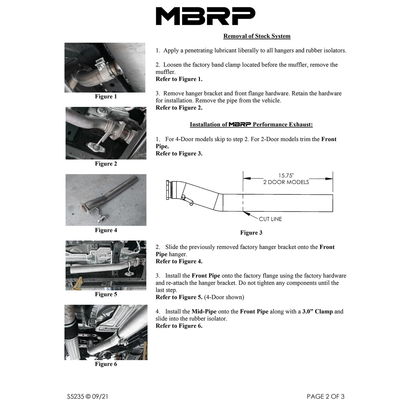 MBRP 3" Armor Pro Street D&S Single Rear Exit Catback | Ford Bronco (21-22) (S5235304)